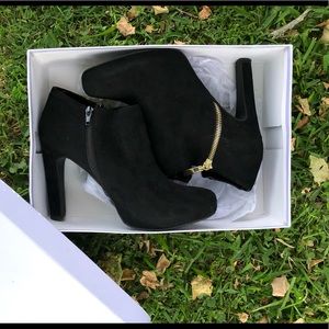 Black suede booties